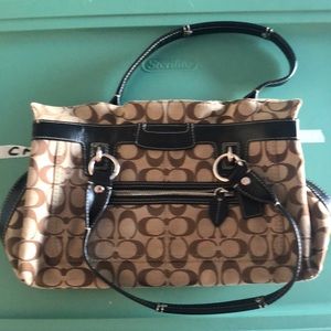 Coach classic bag, brown/beige/black